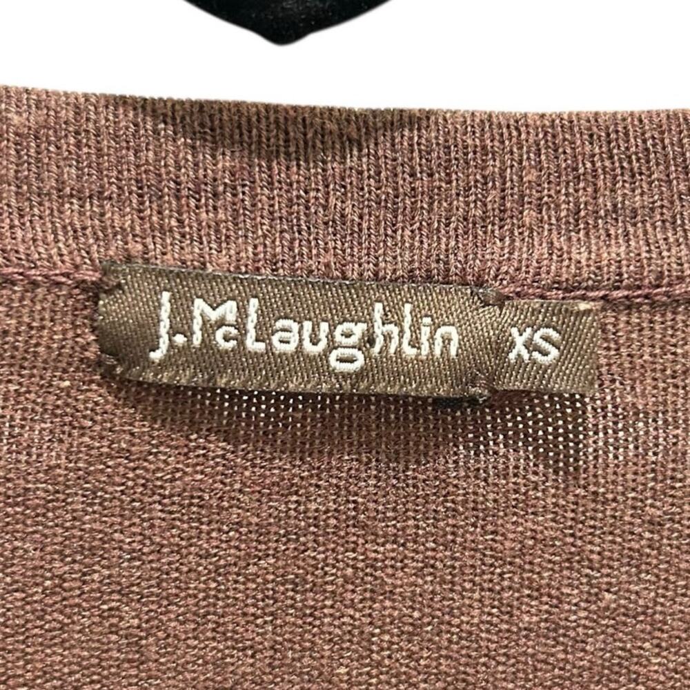 J. Mclaughlin Brown Red Equine Print Button Up Lo… - image 2